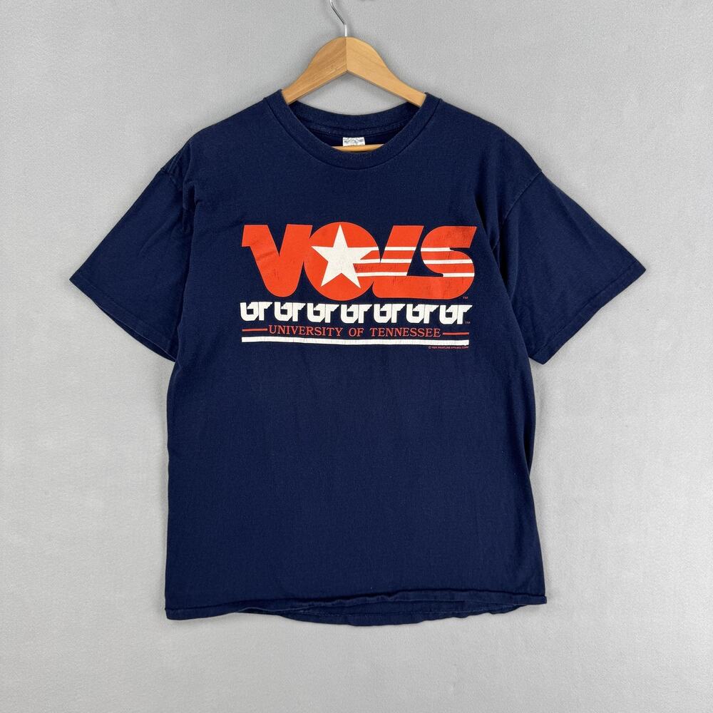 Vintage Tennessee Vols Shirt Mens XL Blue NCAA Football Single Stitch USA 80s